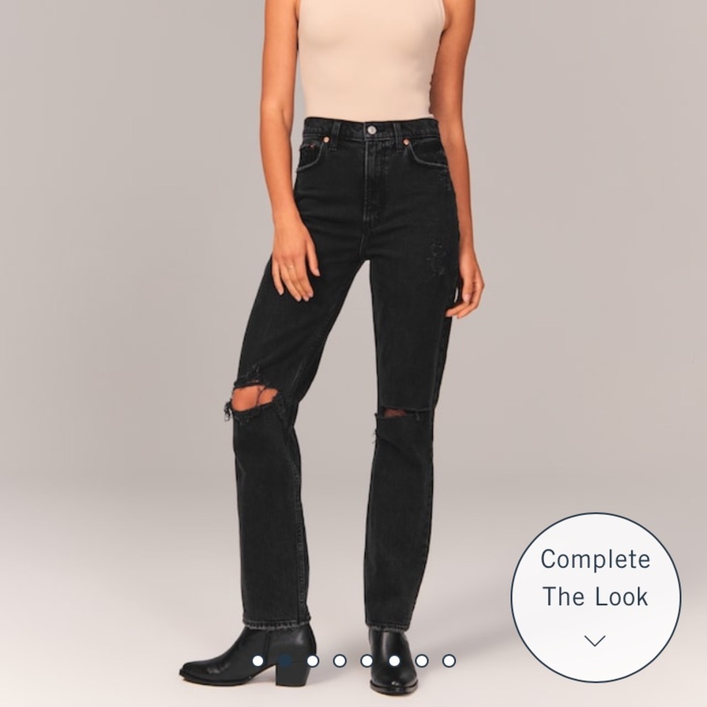 Abercrombie Ultra High Rise 90s Straight Jean Black